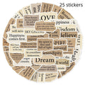 Pack of 25 tear English design waterproof PVC stickers for laptops and notebooks
