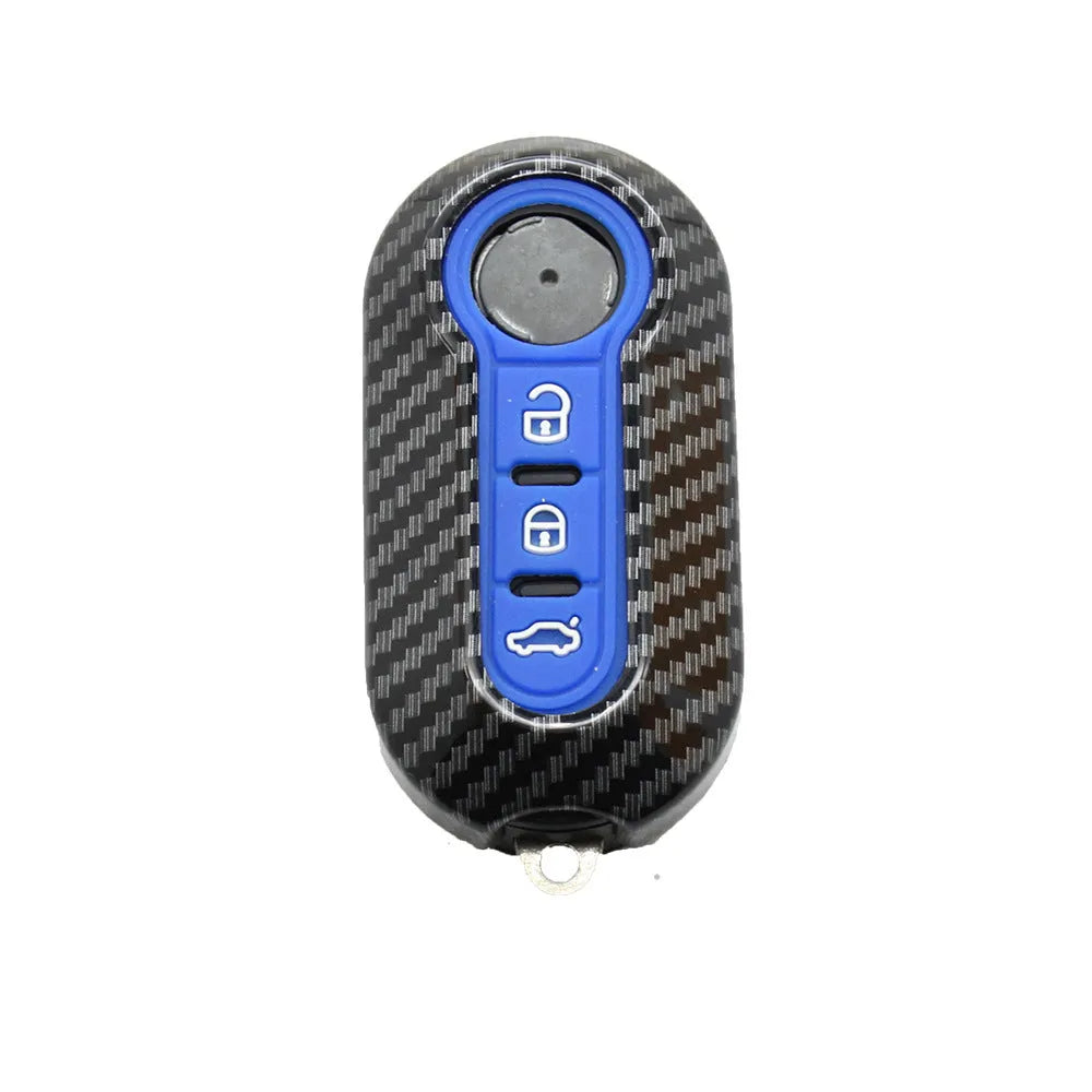 Fiat 500 key fob replacement case in ABS plastic, colours black red dark blue.
