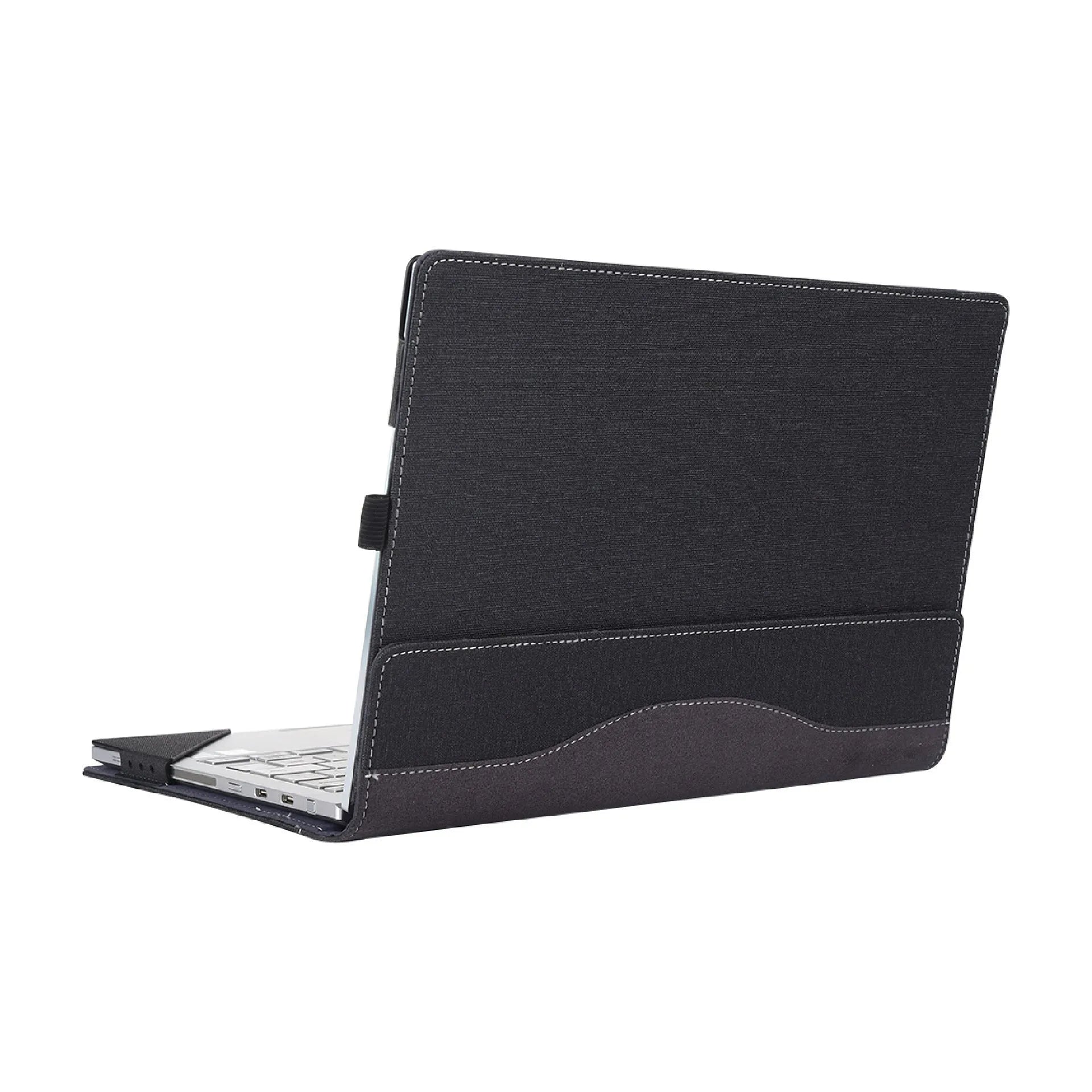 Black imitation leather protective sleeve for Microsoft Surface Laptop 6 showing creative Chinese design details