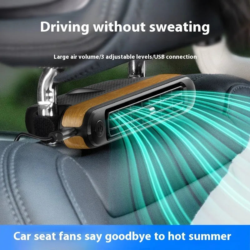 Car turbine fan rear seat USB small fan no-blade brushless motor three-speed black colour