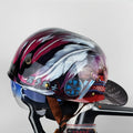 Black Witch full-face motorcycle helmet with blue lens and ABS shell