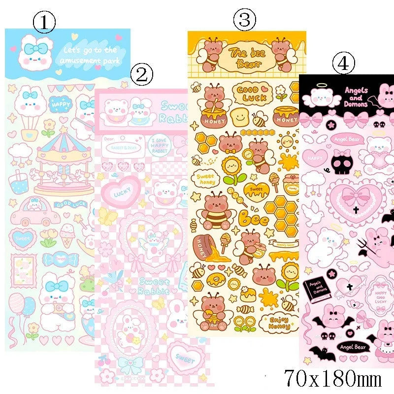 PVC waterproof cartoon decorative stickers for agendas and notebooks