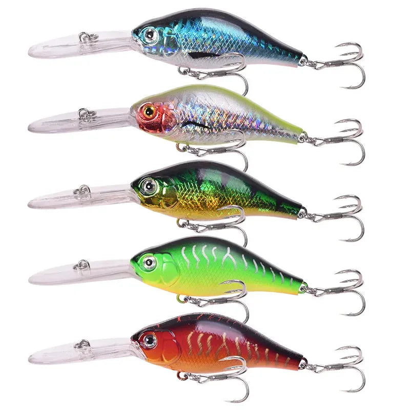 Little Fat Man 10.5cm deep diving mino fishing lure with long tongue board in various colour options