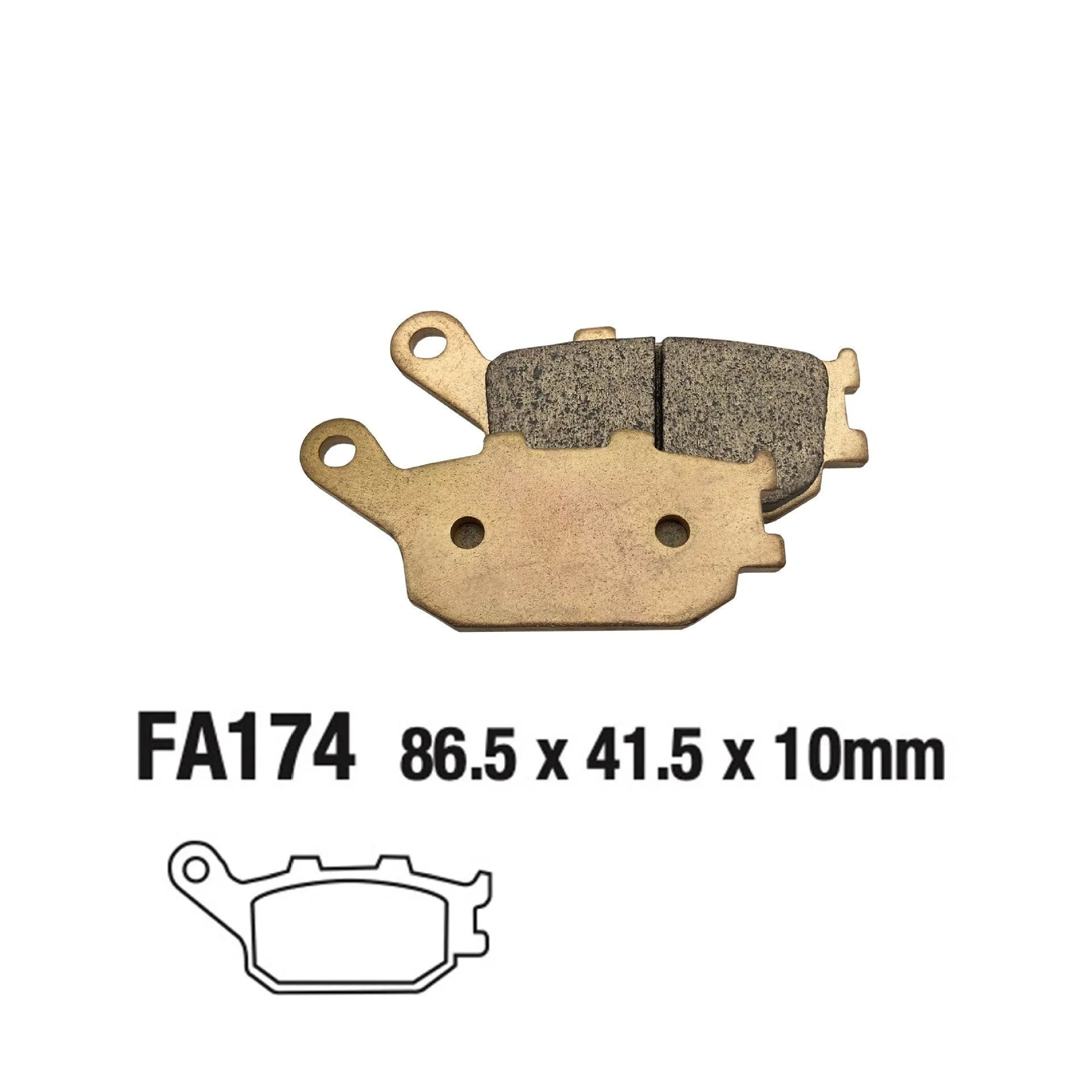 Set of sintered rear motorcycle brake pads for Honda CBR954RR and CBR929RR models