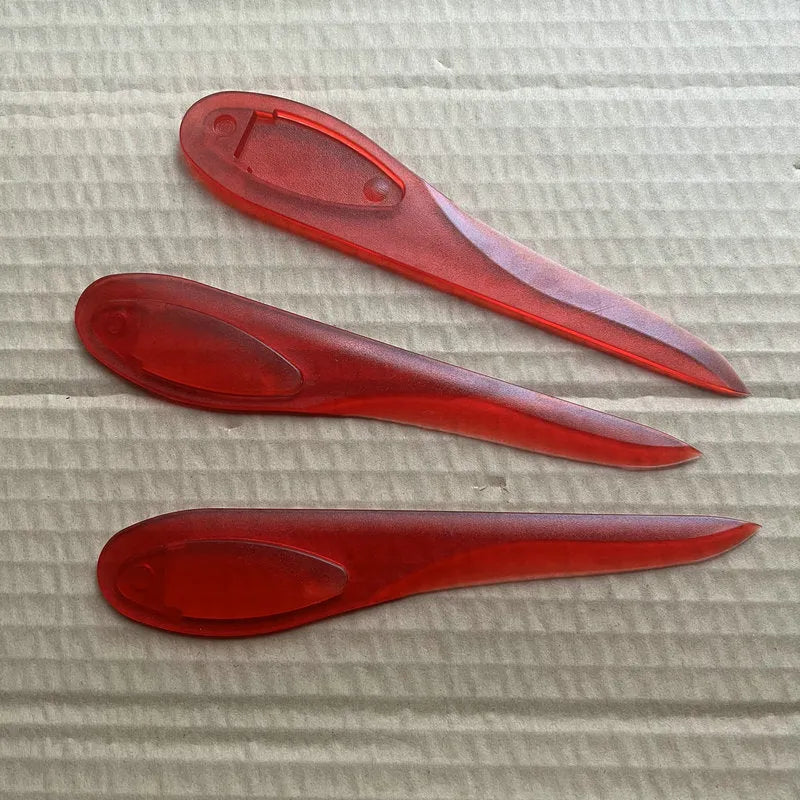 Plastic A4 paper cutter with Willow Leaf Art blade, available in black red white colours