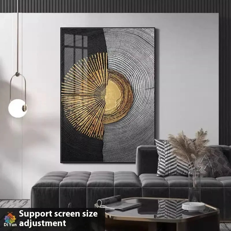Modern minimalist abstract decorative painting on canvas with aluminium alloy frame, 50x70cm or 60x80cm sizes available