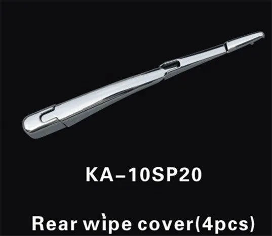 Set of four silvery ABS plastic rear window wiper cover trims for a Hyundai car.