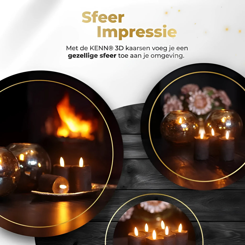 Black S6 LED flameless pillar candle measuring 5cm wide by 7cm tall.