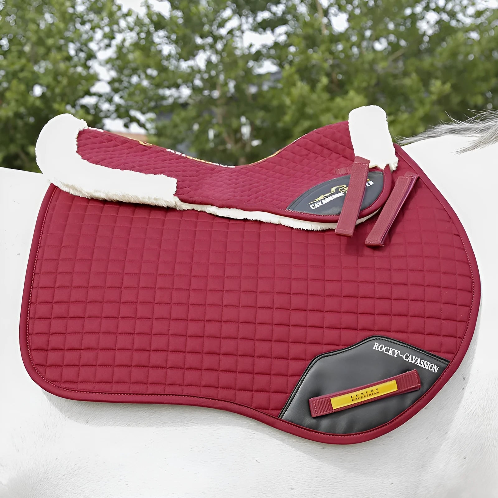 Wool riding saddle pad for equestrian and cycling with waist protection in four colours