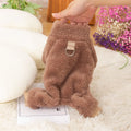Four-legged dog clothing in blue with high collar and thick double-sided plush material for autumn and winter wear