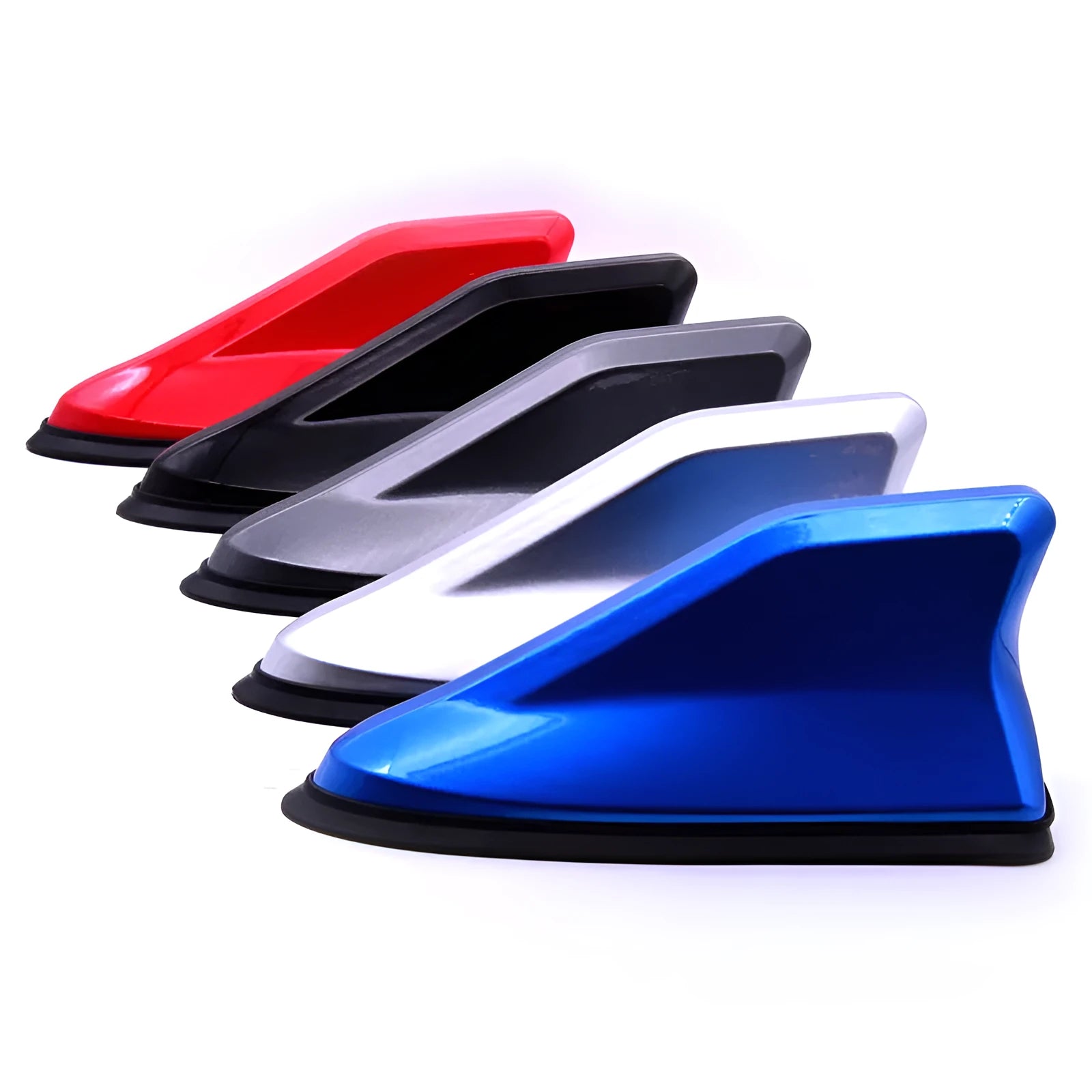 Black shark fin car antenna with paste installation, 160x78x70mm, for radio signal reception