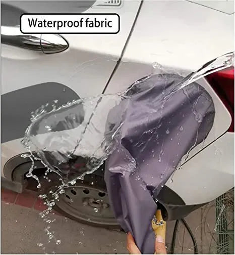 Waterproof drawstring cover for electric vehicle charging port in grey colour