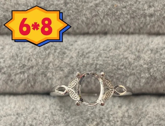 Korean-style oval denier ring with a five-pointed star on electroplated copper, stone size 6x8 mm.