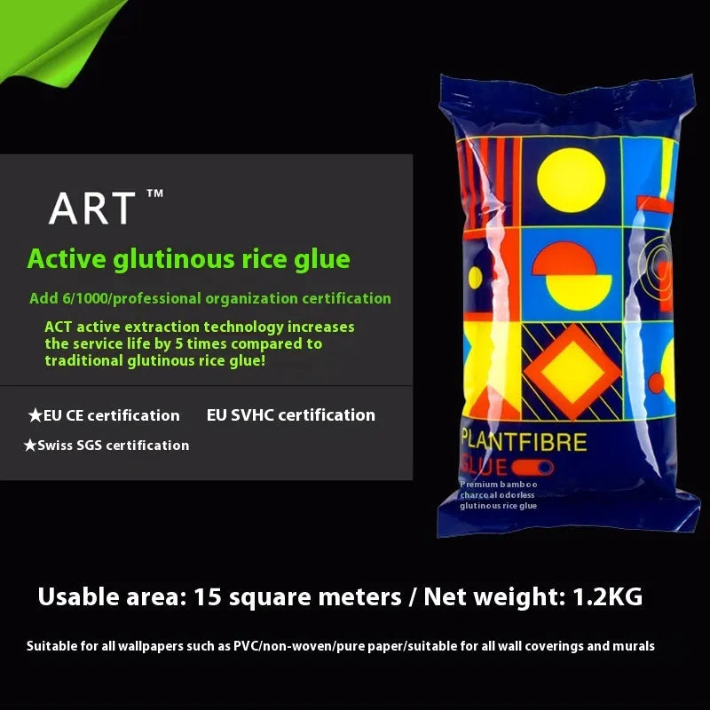 Glutinous rice wallpaper glue in single-roll packaging, formaldehyde-free with clean smell
