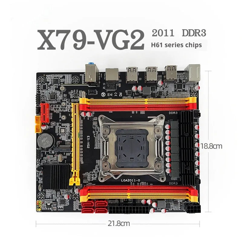 X79-VG2 desktop computer motherboard with LGA 2011 socket and PCI Express slot
