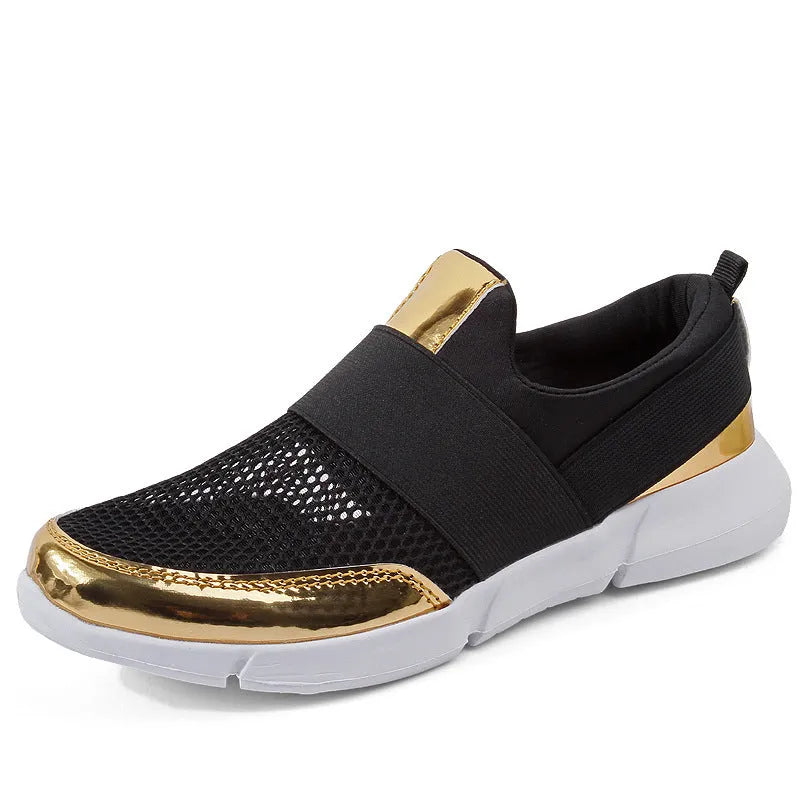 Women's blue breathable mesh sneakers with low tube height and PU midsole