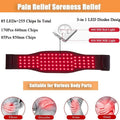 Black infrared therapy belt for waist pain relief with red light technology and international power plugs