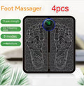 EMS foot massager pad with cordless remote control, USB rechargeable, foldable design for foot pain relief