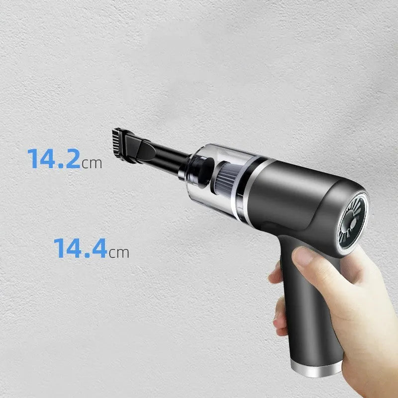 Cordless hand-held vehicle vacuum cleaner with brush and nozzle, 80W 4000r/min, black