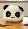 Large lying panda pillow in stretch soft velvet with down cotton filling, 85cm size, Triangle-Eye Smile design