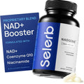 Men's NAD capsule supplement bottle with 30 tablets, extraction process formula