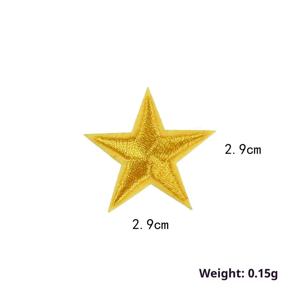 Colourful five-pointed star cloth embroidery stickers for DIY fabric decoration