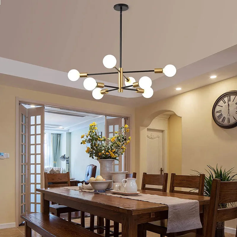 Nordic chandelier modern minimalist LED ceiling light 65cm fully golden finish for living room study