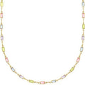 Ladies' geometric crystal necklace with adjustable alloy chain and glass pendant
