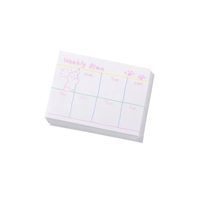 Cartoon hand account collage sticky notes in three sizes with animal designs