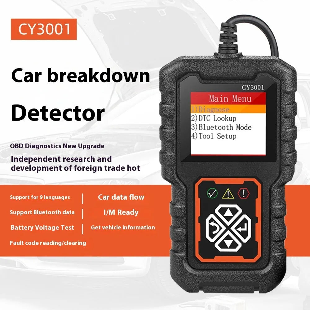 Black automobile malfunction diagnosis instrument code reader for general vehicles