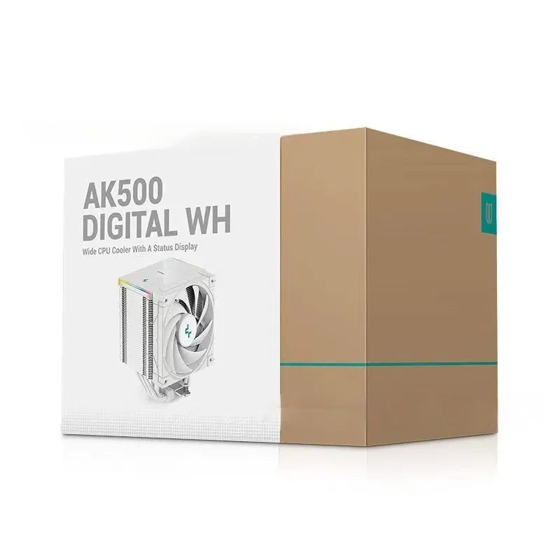 Deepcool AK Series twin tower CPU air cooler with digital temperature display in black or white