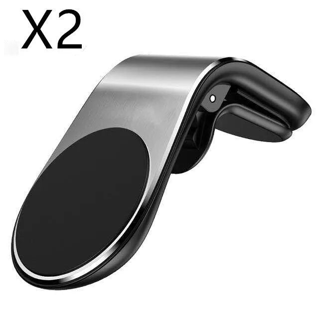 Car bracket phone holder with sticky gel pad in black mounted on car dashboard, universal fit for smartphones