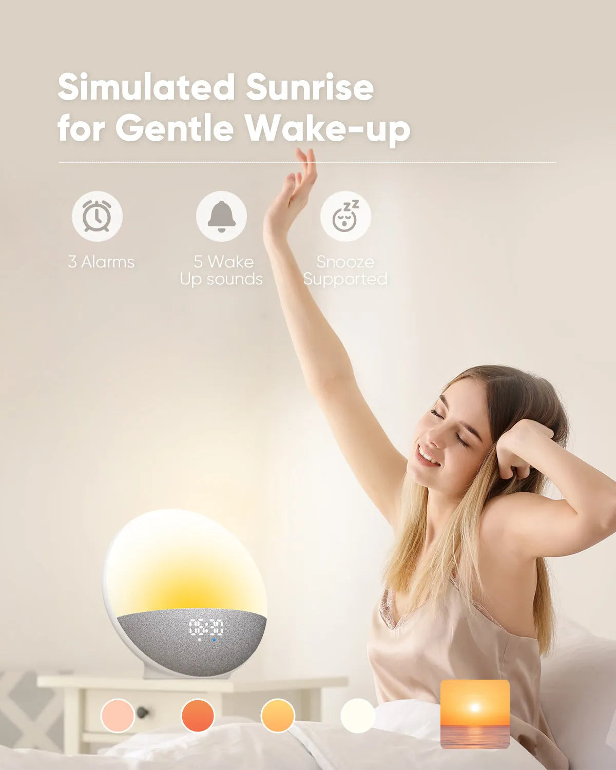 White noise Bluetooth audio RGB colorful luminous speaker in white with USB power for home