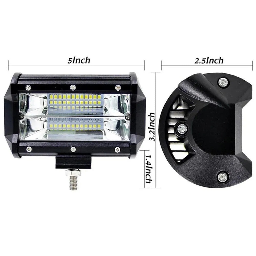 5-inch black LED work lamp with die-cast aluminium housing for off-road vehicles