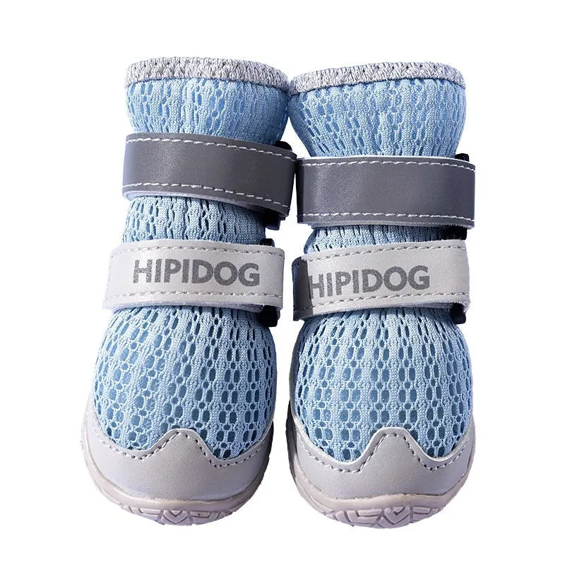 Summer breathable anti-scald dog shoes in Bondi blue colour for paw protection