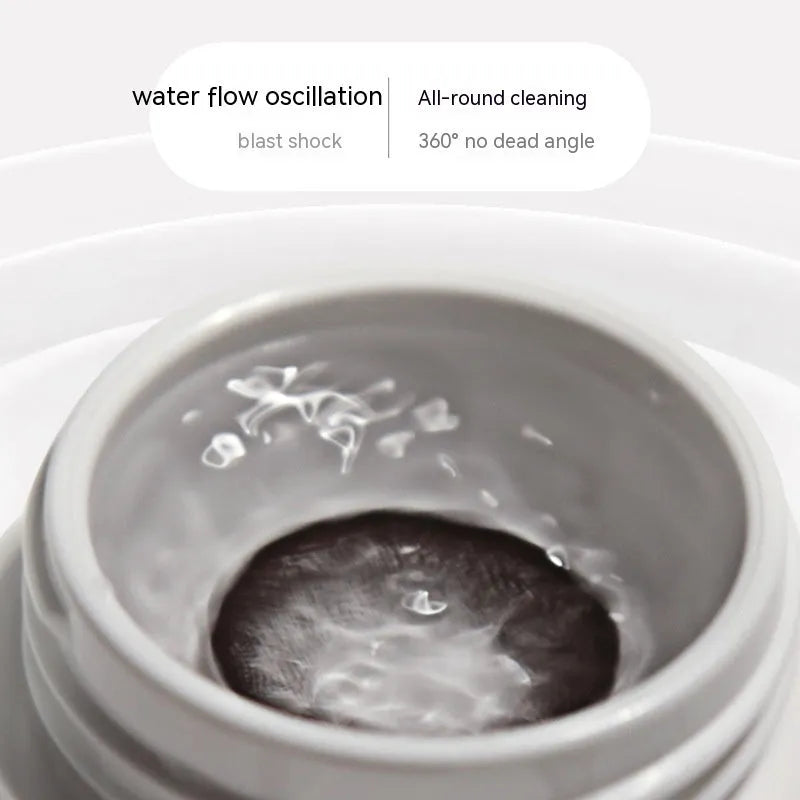 Automatic ultrasonic cleaning machine for invisible glasses in pearl white, blue, or pink colours