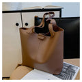 Horizontal square commuter shoulder bag in PU with splicing design and inner patch pocket