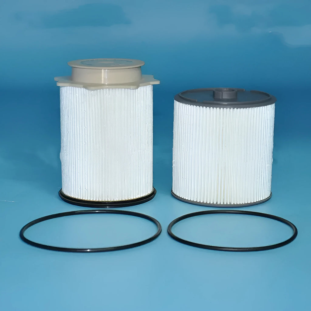 White diesel fuel filter kit for RAM 1500-5500 trucks with nitrile rubber seal