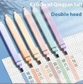 Double-headed fluorescent marking pen set in 6 or 12-piece pack with Mix, Salt and Sweet series options