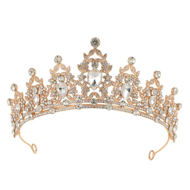 Baroque bride headdress crown with alloy construction and diamond colour finish