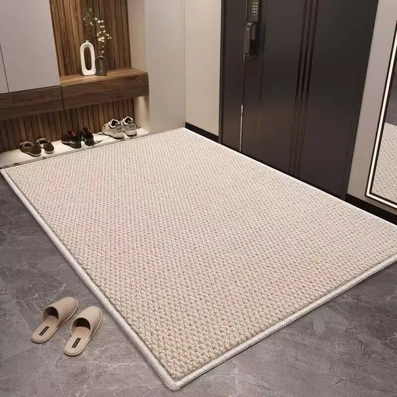 Thickened wear-resistant woven floor mat in camel polypropylene fibre, available in multiple sizes for home entrance use