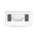 Waterproof shower phone case with touch screen mounted on bathroom tile holding mobile phone