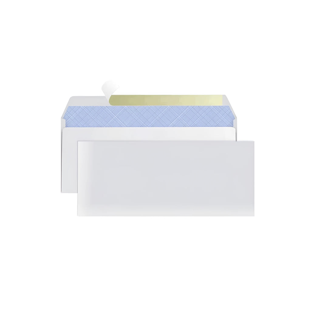 Blue tamper-evident confidential envelope with self-adhesive seal, size 105mm by 240mm.