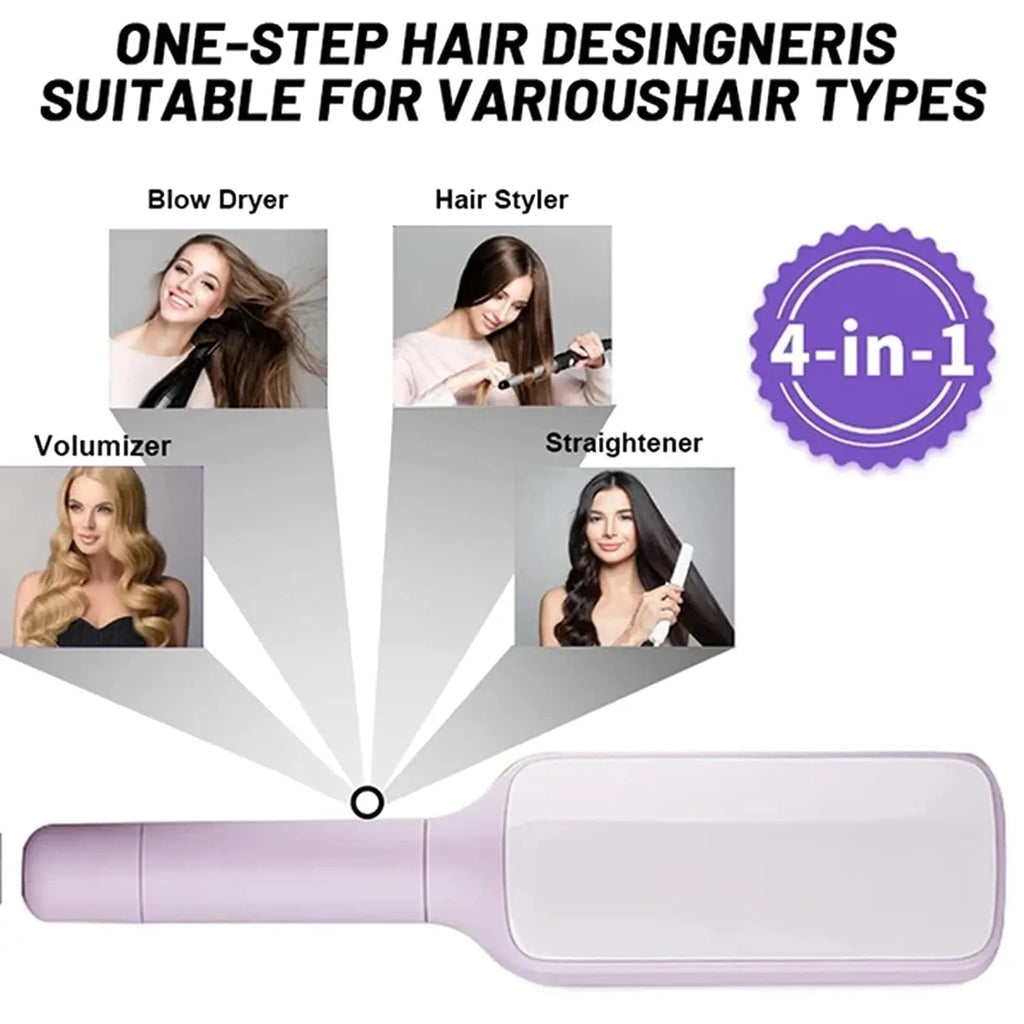 Roland purple self-cleaning hair brush with rotating handle for easy hair removal.
