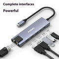 Steam Deck six-in-one docking station with aluminium shell, HDMI, Ethernet, and USB-C ports.