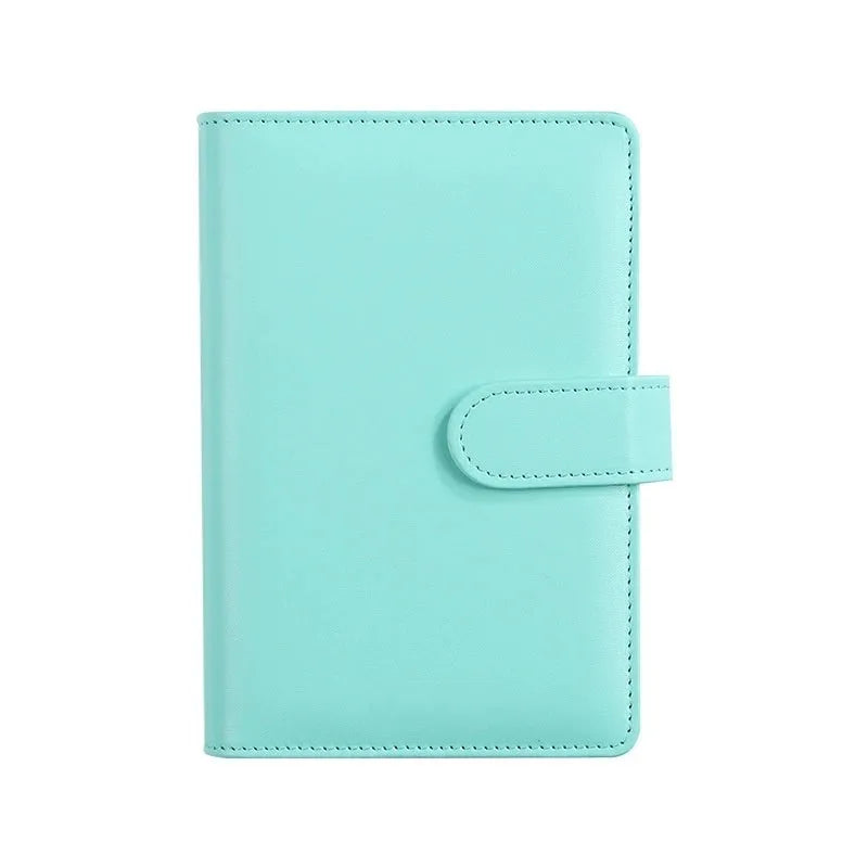 A5 solid colour PU leather notebook binder shell with a zipper, shown in various colours.