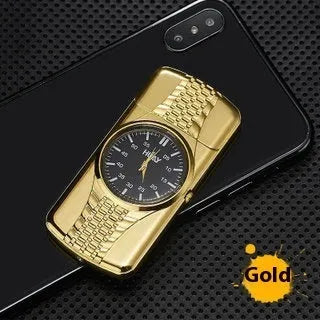 USB electronic cigarette lighter metal men's watch lighter F777 Black with wind resistance
