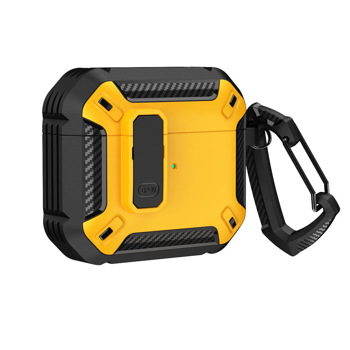 AirPods plastic clamshell protective case with hook in two-tone colours