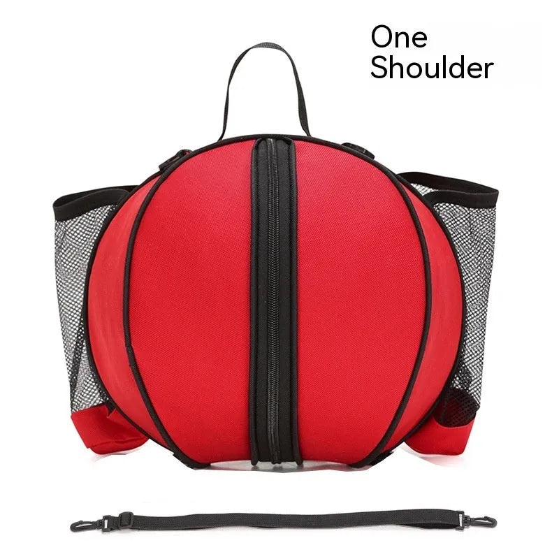 Oxford cloth basketball training bag with 9-litre capacity, shown in a choice of colours and one or two shoulder straps.