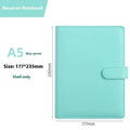 A5 solid colour PU leather notebook binder shell with a zipper, shown in various colours.